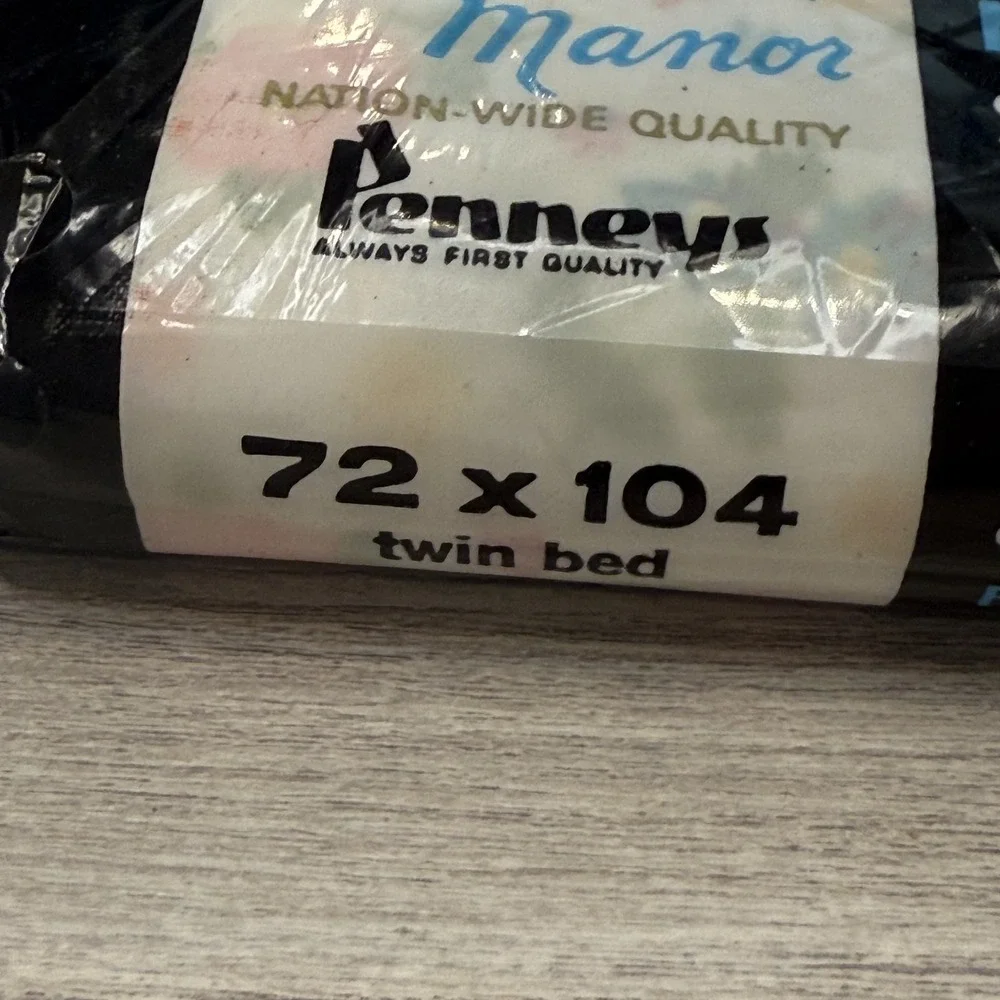 Vintage Penneys Fashion Manor Twin Bed Sheet Floral No-Iron Muslin‎ 72x104 New